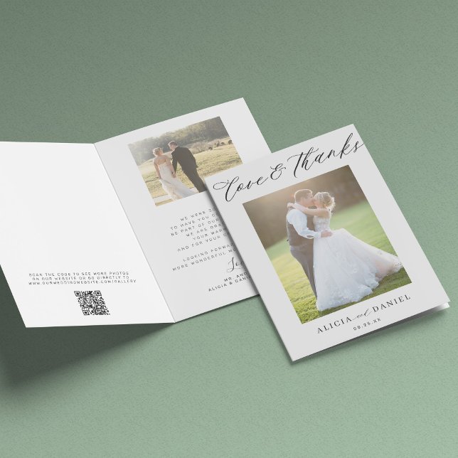 Tarjeta Amor y gracias foto boda de código QR gracias (Subido por el creador)