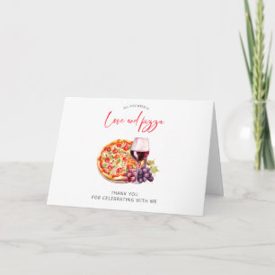Tarjeta Amor y Pizza Bridal Shower