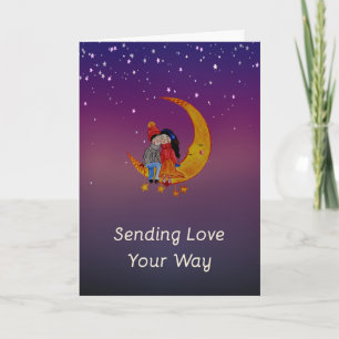 Tarjeta Amor y Romance con Estrellas y Luna
