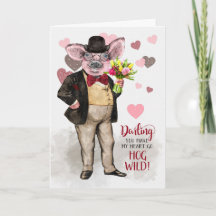 Amor y romance gracioso Hipster cerdo Hog Wild