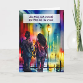 Tarjeta Amor y romance Lésbianas afroamericanas arcoiris