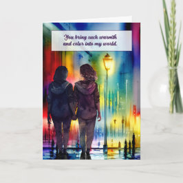 Tarjeta Amor y romance Pareja Lesbiana Gay Rainbow