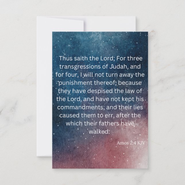 Tarjeta Amos 2:4 KJV Biblia Scripting Pic Greeting Card (Anverso)