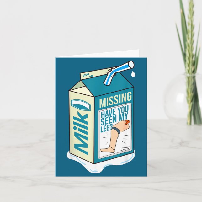 Tarjeta Amputee Funny Shirt Humor Quote Prosthetic Joke  (Anverso)