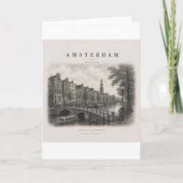 Tarjeta Amsterdam | Vintage Travel City Design