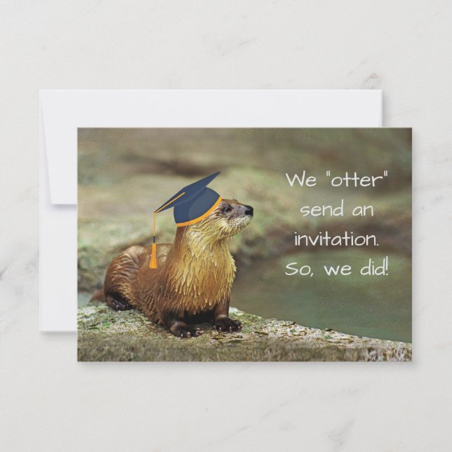 Tarjeta An Otter Grad Party Invitation Enclosure Card (Anverso)
