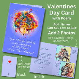 Tarjeta Añade 2 Fotos, Eres la Melodía en mi San Valentín