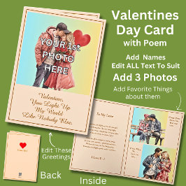 Tarjeta Añade 3 Fotos, Tú Iluminas Mi Mundo, San Valentín