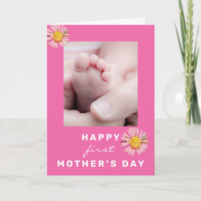 Tarjeta Añade tu foto el primer día de la madre (Anverso)