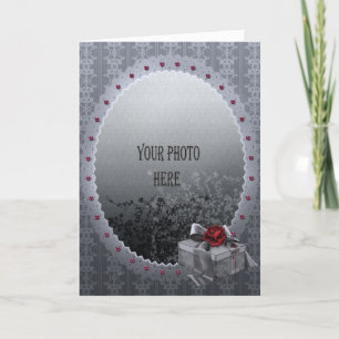 Tarjeta Añade tu foto romántico adorno marco gótico