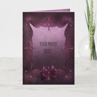 Tarjeta Añade tu foto romántico marco gótico morado