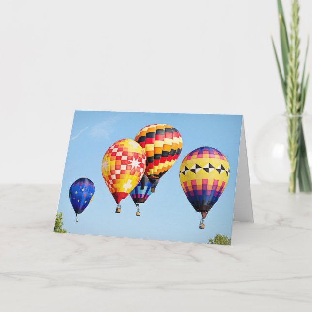 Tarjeta AÑADE TU PROPIO TEXTO Globo Aerostático (Anverso)