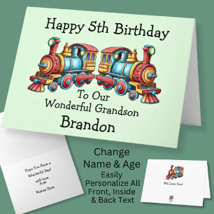 Tarjeta Añadir el nombre del niño de la estación de trenes