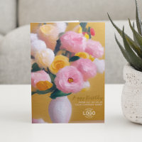 Añadir logotipo Flores amarillas rosadas Cumpleaño