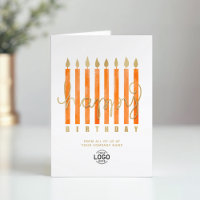 Añadir logotipo Naranja Velas de negocios Feliz cu