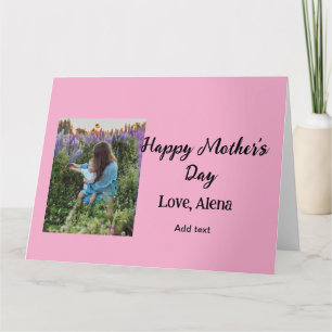 Tarjeta Añadir nombre de foto clásico elegante Feliz día d