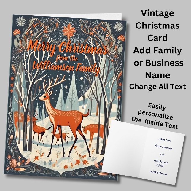 Tarjeta Añadir nombre de texto Feliz pintura navideña de é (Subido por el creador)