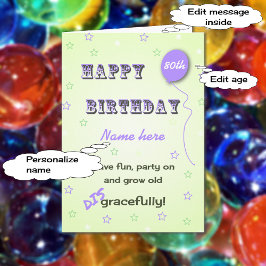 Tarjeta Añadir nombre y edad envejece vergonzosamente dive