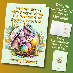 Tarjeta Añadir nombres, Eggstra Dragon WWings, Pascua