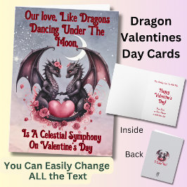 Tarjeta Añadir nombres, nuestro amor como dragones bajo la