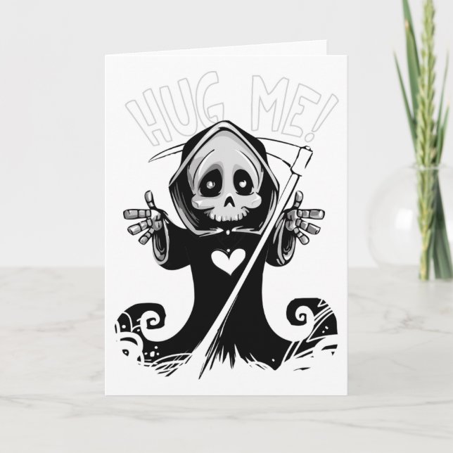 Tarjeta Añadir tu propio texto: Grim Reaper Hug (Anverso)