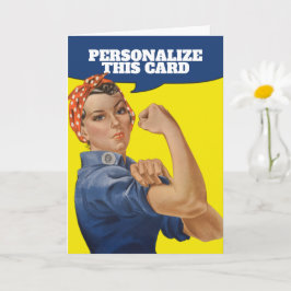 Tarjeta Añadir tu propio texto Rosie the Riveter Personali