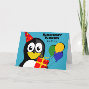 Tarjeta Añadir un nombre a los deseos de cumpleaños con pi