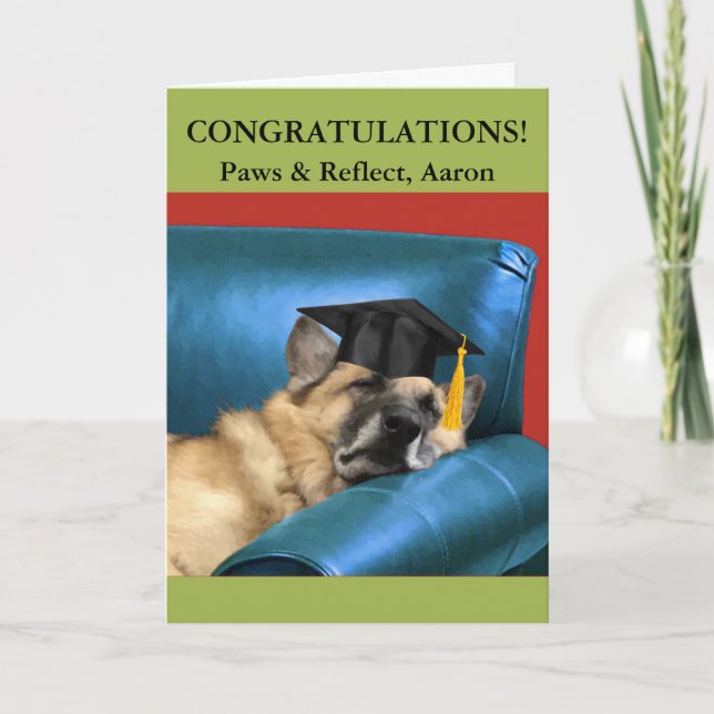 Tarjeta Añadir un nombre de graduación de Shepherd Resting (Anverso)