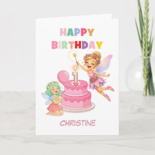 Tarjeta Añadir un nombre hadas cumpleaños primero