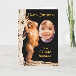 Tarjeta Añadir una foto, Feliz cumpleaños de un bebé orang