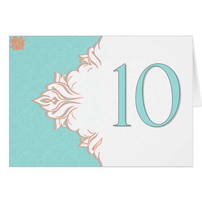 Tarjeta anaranjada azul 10 del número de la tabla (Anverso (Horizontal))
