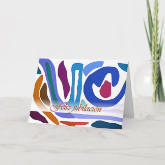 Tarjeta anaranjada azul del arte abstracto del