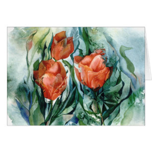 Tarjeta anaranjada de los tulipanes de PMACarlson