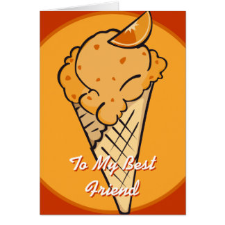 Tarjeta anaranjada del helado