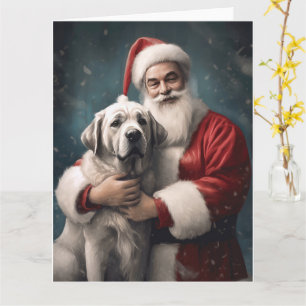 Tarjeta Anatolian Shepherd con Navidades de Santa Claus