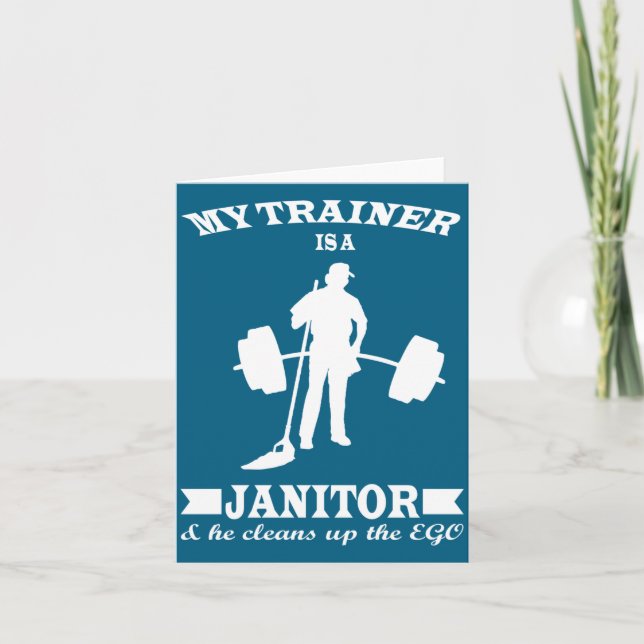 Tarjeta Anatoly My Trainer Is Janitor Funny Gym Prank  (Anverso)