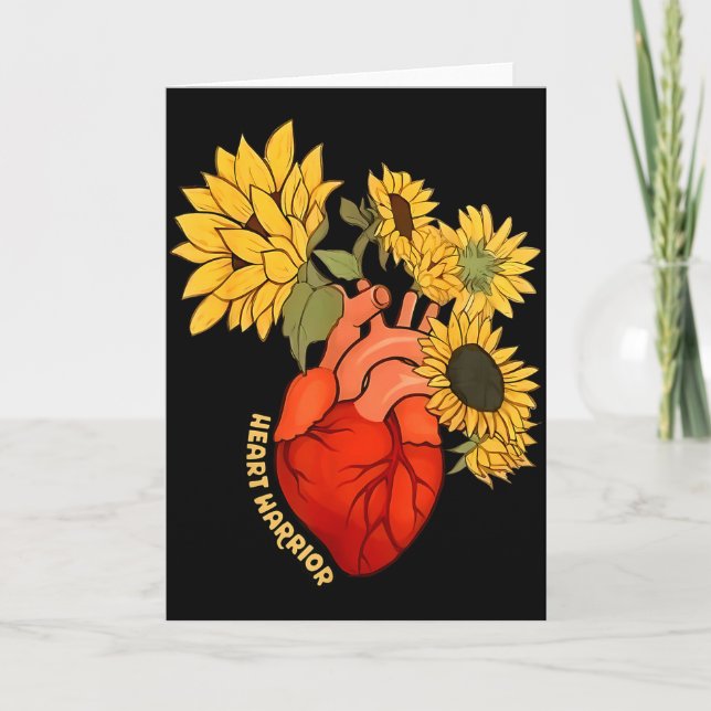 Tarjeta Anatomía Corazón Guerrero Girasol Chd Enfermedad d (Anverso)