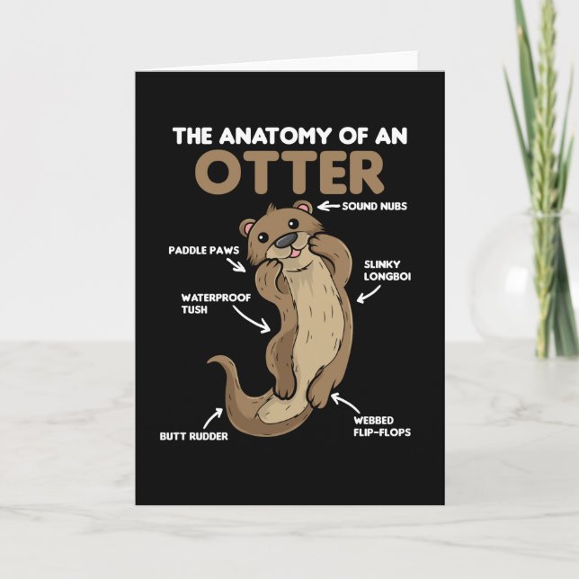 Tarjeta Anatomía De Explicación De Otter Cute De Un Otter (Anverso)