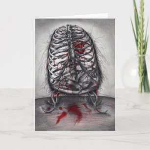 Tarjeta Anatomía de Jaula Vacía Arte de Costilla de Terror