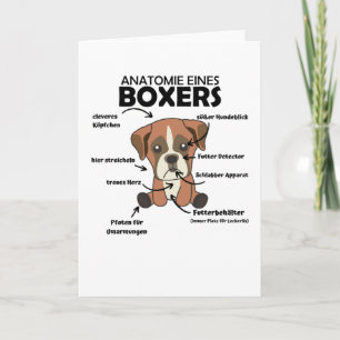 Tarjeta Anatomía De Un Cachorro De Perro Dulce Boxer