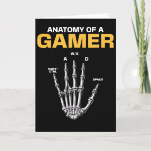 Tarjeta Anatomía De Un Gamer Skeleton Hand Funny Video Gam