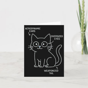 Tarjeta Anatomía Divertida De Un Plano De Gato Ingeniero S