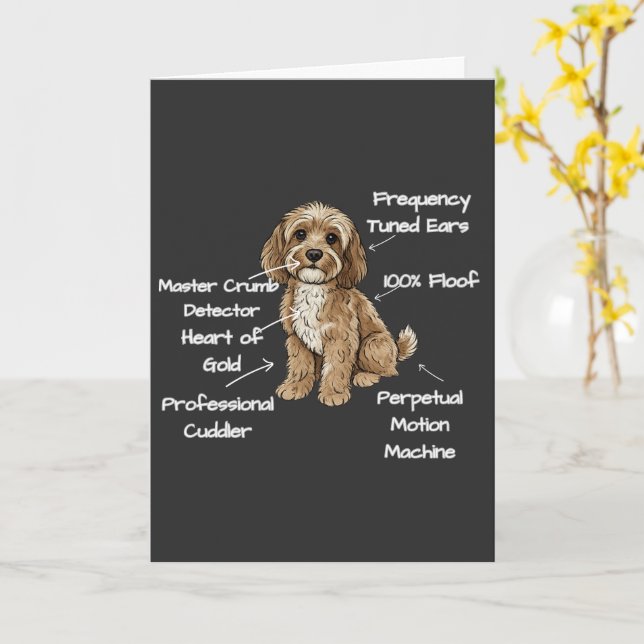 Tarjeta Anatomía Linda Personalizada de un Amante de Perro (flor amarilla)