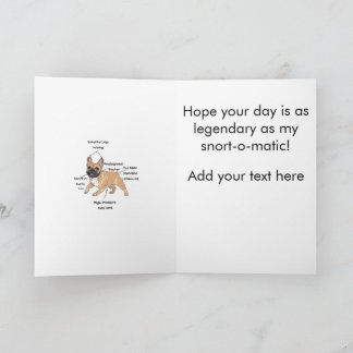 Tarjeta Anatomía Personalizada de un Bulldog Francés