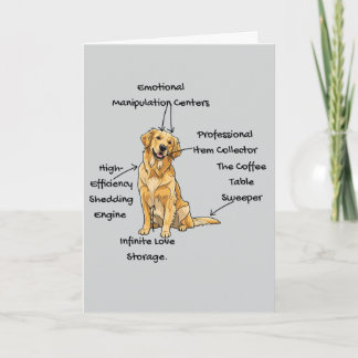 Tarjeta Anatomía Personalizada de un Golden Retriever