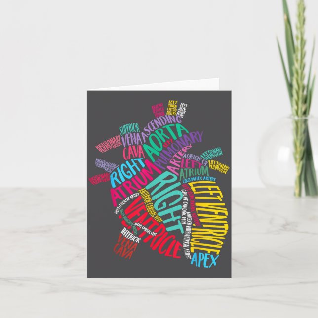 Tarjeta Anatomical Heart Design Cardiac Cardiovascular Icu (Anverso)