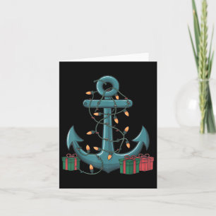 Tarjeta Anchor de barco de crucero de alumbrado navideño C