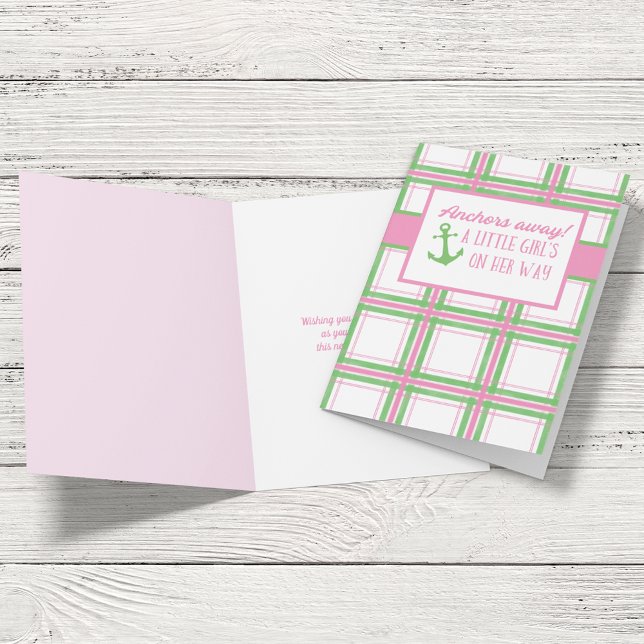 Tarjeta Anchores ausentes Chica Baby Shower Náutico (Subido por el creador)