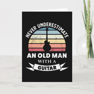 Tarjeta Anciano con una guitarra regalo divertido guitarri
