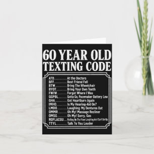 Tarjeta Anciano de 60 años enviando código por mensaje de